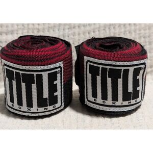 TITLE Boxing Hand Wraps Red Black Stripe Ali Style Training